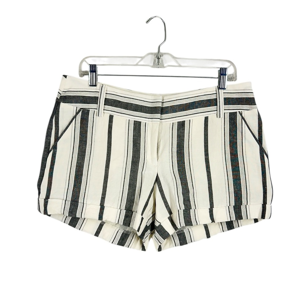 Express Black and Cream Striped Women's Shorts 10 midi mid rise
